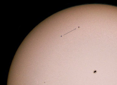 Bewegung vor der Sonne innerhalb 1 Stunde